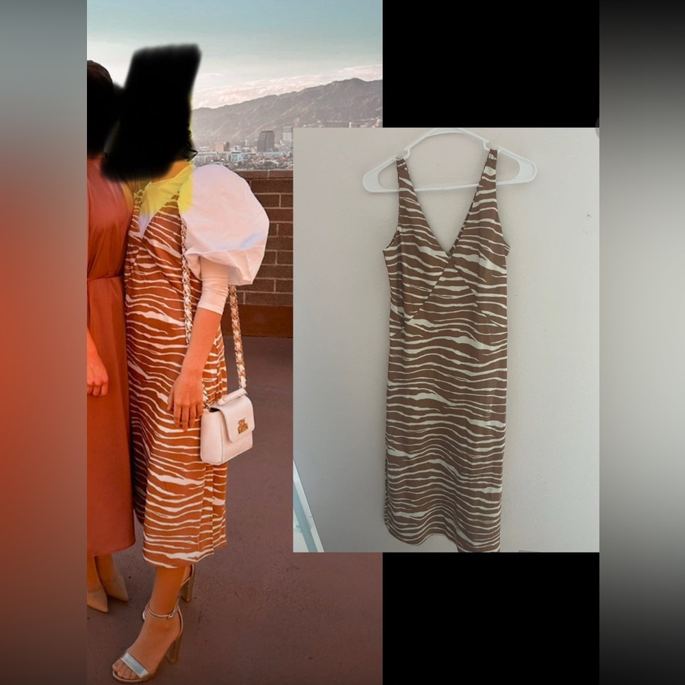 A New Day- Brown Zebra Print Sleeveless Dress